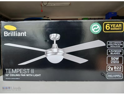 Brilliant Tempest II 52" Ceiling Fan with Light – ...