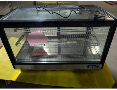 Atosa heated display cabinet featuring a black fra...