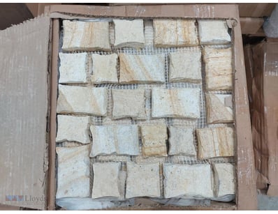 Bulk lot of natural stone tile samples featuring t...