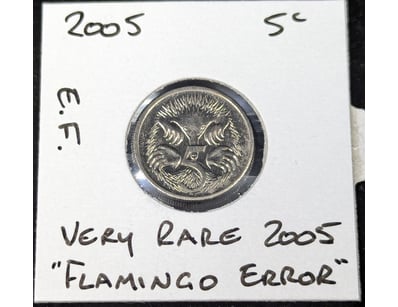 2005 'FLAMINGO ERROR' FIVE CENT COIN

Condition:...