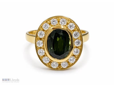 AUSTRALIAN YELLOW/GREEN PARTI SAPPHIRE AND DIAMOND...
