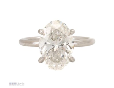 4.43 CARATS PLATINUM PT 950 DIAMOND SOLITAIRE RING...