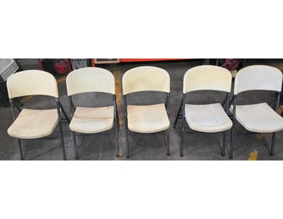 5x foldable plastic chairs

Open chair approxima...