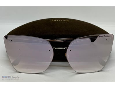 TOM FORD SILVER/PINK CAMILLA-02 CAT EYE SUNGLASSES...