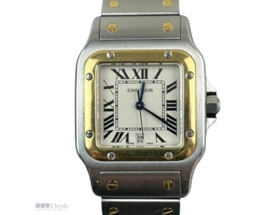 CARTIER SANTOS GALBEE 29MM STAINLESS STEEL & YELLO...