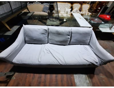 Coco Republic 3 seater lounge, grey finish, with 3...
