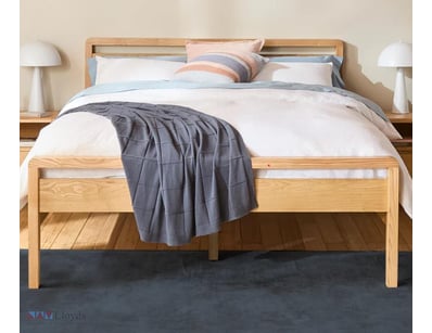 RRP $1,299, Denmark Queen Bed Frame, colour: Oak, ...