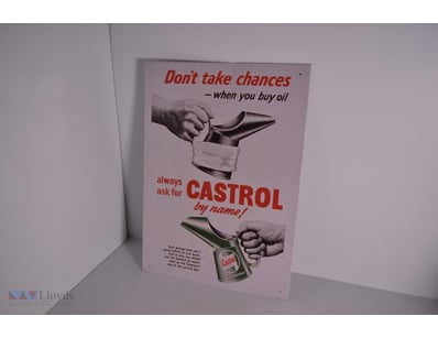 Vintage Style Metal 'Castrol' Sign, Approx 42Cm In...