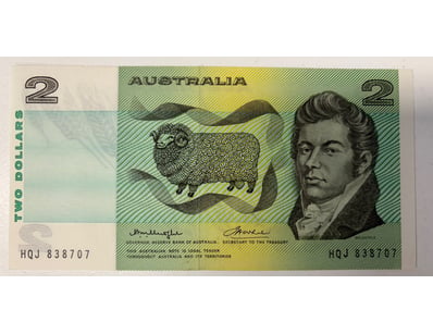 AUSTRALIAN TWO DOLLAR NOTE, R86A (UNC)

CV: $185...