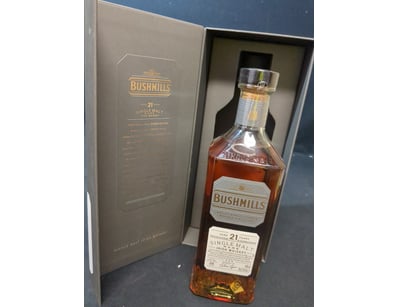 Bushmills 21 Year Old Single Malt Irish Whiskey, 4...