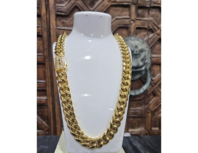 MIAMI CUBAN  YELLOW GOLD PLATED  STAINLESS STEEL  ...