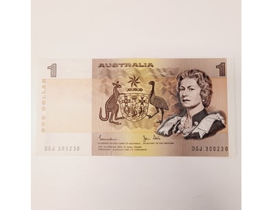 AUSTRALIAN $1 BANKNOTE, R7BF (EF) 1ST PREFIX 

C...
