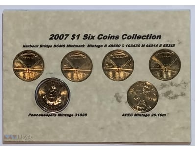 2007  SIX $1 COINS COLLECTION  LOWER MINTAGE HARBO...