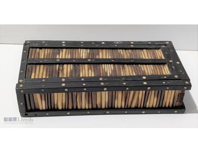 VICTORIAN ANGLO-INDIAN PORCUPINE QUILL EBONISED BO...