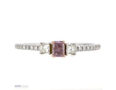 14K WHITE GOLD, PINK DIAMOND AND DIAMOND, TRILOGY ...