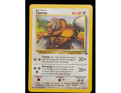 TAUROS POKÉMON TRADING CARD - BASE SET #47/64

5...