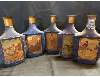 VINTAGE JIM BEAM DECANTER COLLECTION - FIVE CERAMI...