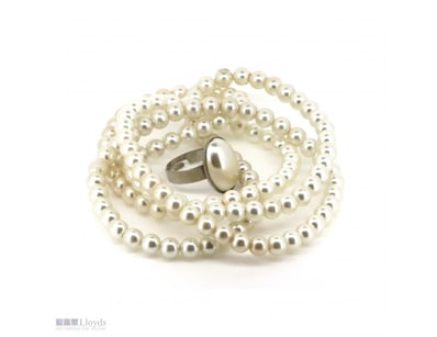 VINTAGE BASE METAL, IMITATION PEARL RING AND IMITA...