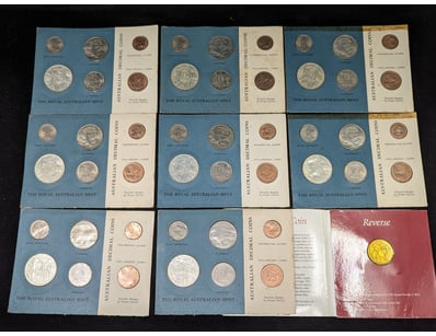 COLLECTION OF AUSTRALIAN 1966 COIN SETS AND 1984 O...