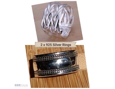 2 X 925 SILVER RINGS ADJUSTABLE SIZE         

Con...