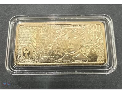 YOU WILL RECEIVE 2014 5 GRAM GOLD PLATED $10 DOLLA...