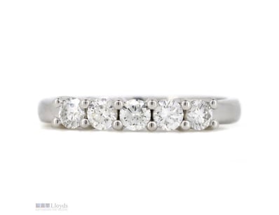 14K WHITE GOLD AND 0.51CT TDW DIAMOND, ETERNITY RI...