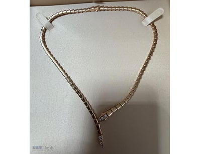 BVLGARI ROSE GOLD SERPENTI VIPER NECKLACE AND EARR...