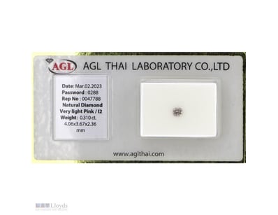 0.310CT CERTIFIED, NATURAL PINK DIAMOND     

Octa...