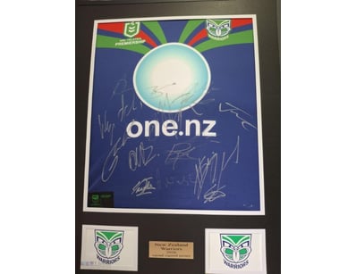 NEW ZEALAND WARRIORS 2026 SQUAD SIGNED/FRAMED JERS...