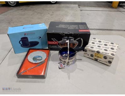Assorted Items including Condement Set, Tea Press ...