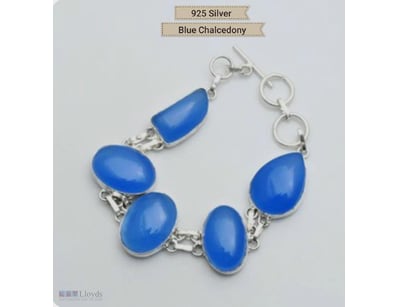 925 SILVER BLUE CHALCEDONY BRACELET        

Condi...