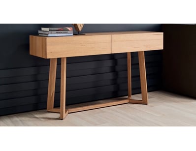 RRP: $850, Console Table, Australian oak with Soli...