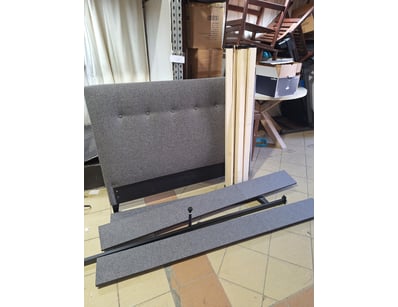 Bed Frame, Grey Finish, Size Unknown

