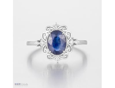 14CT WHITE GOLD AUSTRALIAN SAPPHIRE AND DIAMOND AN...