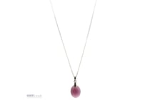 Sterling Silver And Dark Purple Simulated Stone,