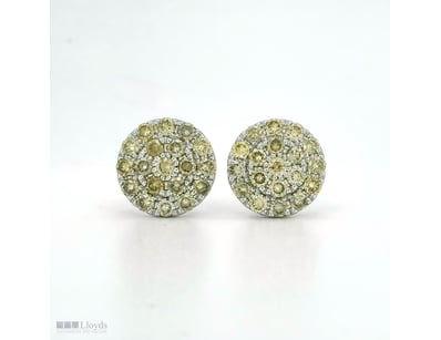 9CT WHITE GOLD FANCY YELLOW AND CHAMPAGNE BROWN DI...