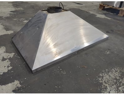 Commercial kitchen range hood comprising two compo...