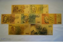 Australia Set Of 7 Souvenir Dollar Collection 24k