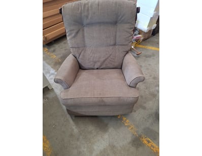 Grey Fabric rocking chair with wooden frame

DIM...