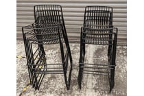 11 · Black Metal Wire Bar Stools - Sets of 10-
