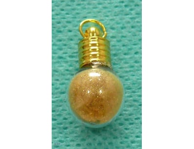 24CT. GOLD DUST IN ROUND SHAPE GLASS PENDANT, 30MM...