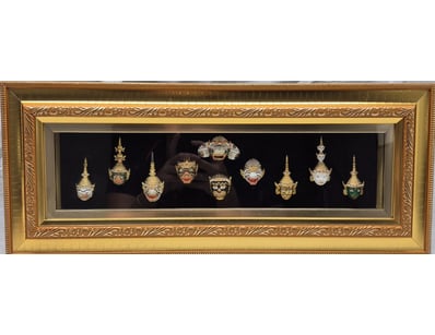 THAI KHON MASK COLLECTION IN FRAME

Item Size: H...