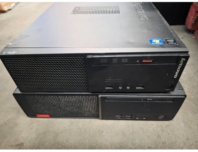 Lot comprises two Lenovo desktop computers.

