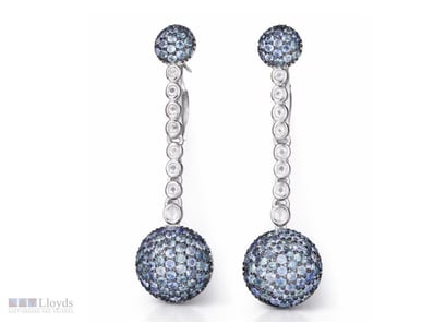 NATURAL SRI LANKAN SAPPHIRE EARRINGS ON 925 SILVER...