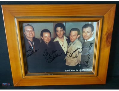 SIGNED PHOTOGRAPH OF ELVIS PRESLEY WITH THE JORDAN...