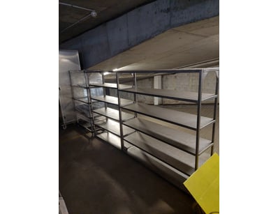 Industrial stainless steel shelving unit comprisin...