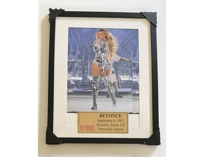 BEYONCE SIGNED FRAMED PHOTO 

A Black Framed 8 X 1...