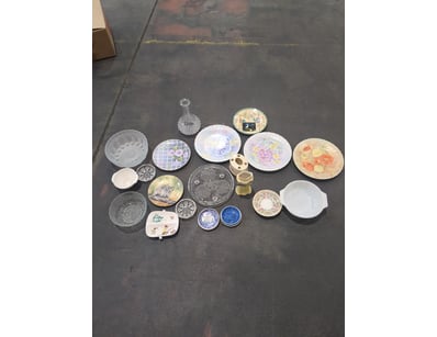 Assorted glassware including, plates , Vass and mo...