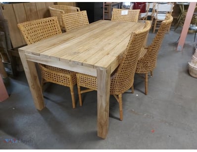 Contemporary dining suite featuring a solid timber...