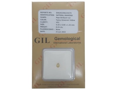 

0.23CT NATURAL DIAMOND

SHAPE: PEAR BRILLIANT CU...